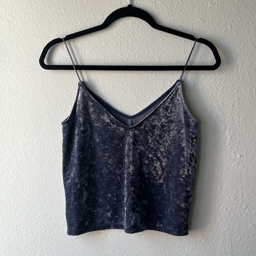 H&M DIVIDED Crushed Velvet Long Crop Tank